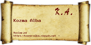 Kozma Alba névjegykártya