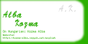 alba kozma business card